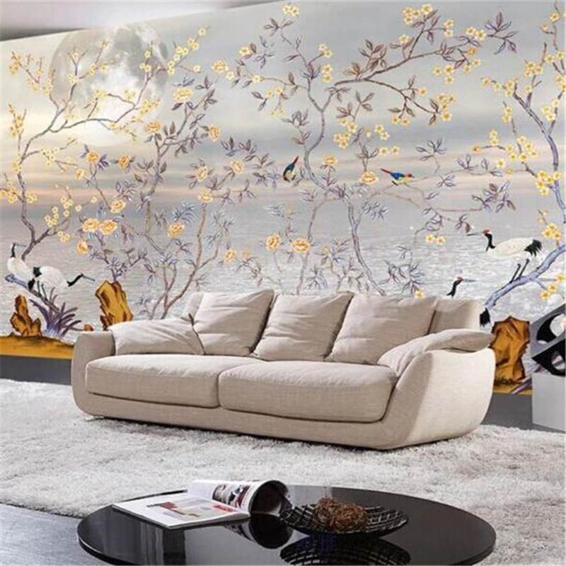 beibehang photo wallpaper High quality silk cloth wallpaper hand-painted flowers and birds plain stereo large mural wall paper
beibehang photo wallpaper High quality silk cloth wallpaper hand-painted flowers and birds plain stereo large mural wall paper