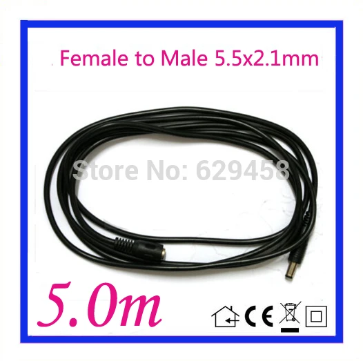 Good quality! 5m 16ft Extension Cable DC Cord Female 5.5*2.1 mm Plug Male 5.5*2.1 mm Free Shipping
Good quality! 5m 16ft Extension Cable DC Cord Female 5.5*2.1 mm Plug Male 5.5*2.1 mm Free Shipping