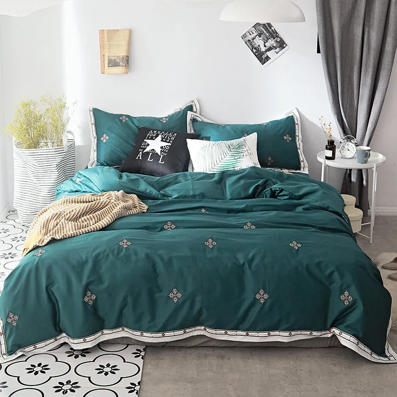 60S Egyptian cotton Silky Soft feeling green leaves Embroidery Bedding Set Queen King size Duvet cover Bed sheet set Pillowcases
60S Egyptian cotton Silky Soft feeling green leaves Embroidery Bedding Set Queen King size Duvet cover Bed sheet set Pillowcases