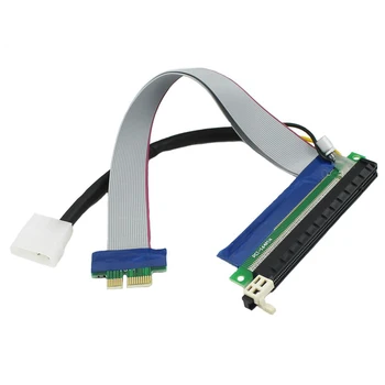 

Cablecc PCI-E Express 1x to 16x Flex Extension Cable Extender Riser Card Converter Adapter with 4pin Power 20cm