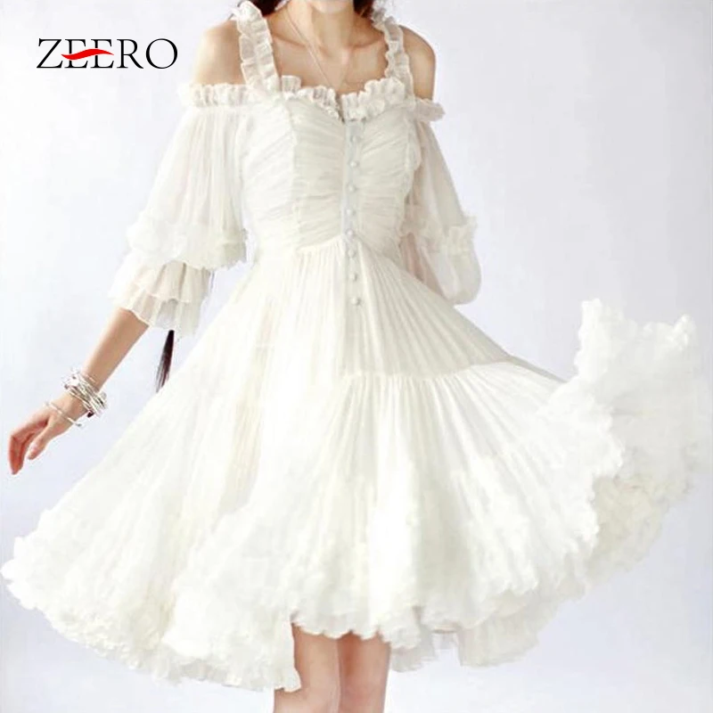 2019 Women Summer Lantern Sleeve Ruffles Patchwork Lolita Princess Chiffon Dresses White Sexy Off Shoulder Party Dress Vestidos
2019 Women Summer Lantern Sleeve Ruffles Patchwork Lolita Princess Chiffon Dresses White Sexy Off Shoulder Party Dress Vestidos