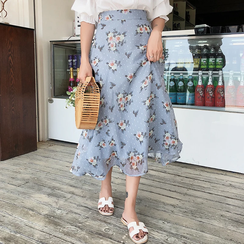 Hot Beach Summer Floral Print Women Skirts Elegant High Waist Chiffon A-line Polka Dot Female Vestidos 2019 excellent quality
Hot Beach Summer Floral Print Women Skirts Elegant High Waist Chiffon A-line Polka Dot Female Vestidos 2019 excellent quality