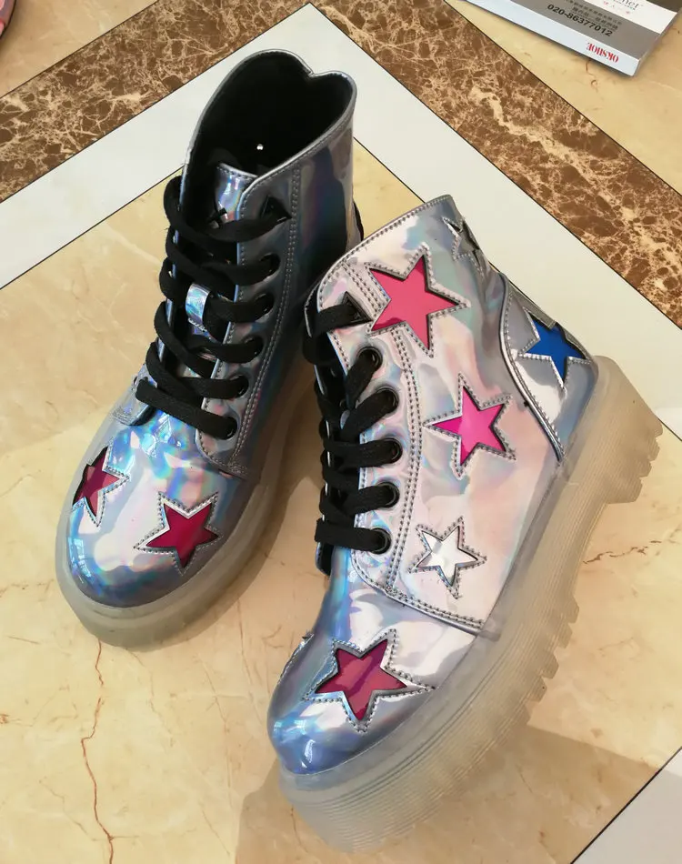 2019 New Fashion Colorful Five-pointed Stars Leather Riding Boots Round Toe Low Heels Lace-up Ankle Boots
2019 New Fashion Colorful Five-pointed Stars Leather Riding Boots Round Toe Low Heels Lace-up Ankle Boots