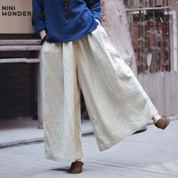 NINI WONDERLAND 2020 Spring Cotton Linen Pants For Women Casual Loose Wide Leg Pants Female Autumn Vintage Big Size Trousers
NINI WONDERLAND 2020 Spring Cotton Linen Pants For Women Casual Loose Wide Leg Pants Female Autumn Vintage Big Size Trousers