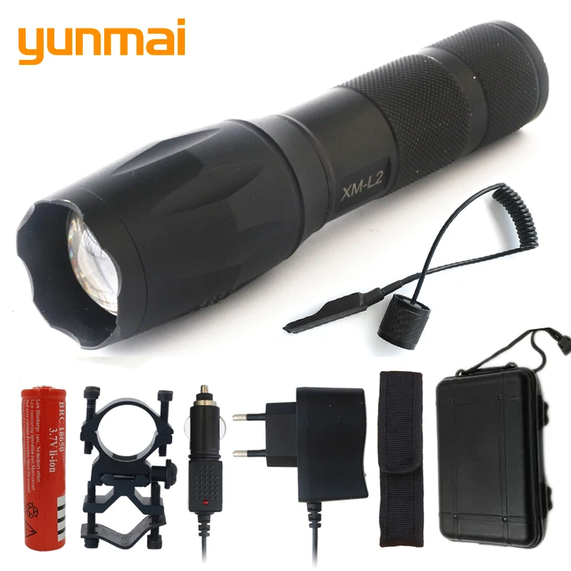 

Z20 yunmai Led Flashlight torch CREE XML T6 L2 self defense portable light Tactical flashlight For hunting camping lantern