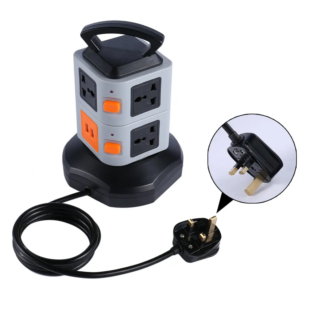 Vertical Multi-socket Two Layers With Doulbe USB Charger Intelligent Socket UK Plug Overload Protection LED Lights Display Hot
Vertical Multi-socket Two Layers With Doulbe USB Charger Intelligent Socket UK Plug Overload Protection LED Lights Display Hot