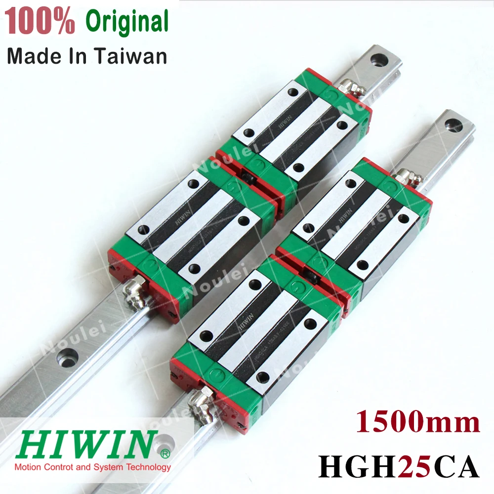 

HIWIN 2pcs HGR25 1500mm Linear Rail + 4pcs HGH25CA CNC Linear Guide Rail Block HGH25