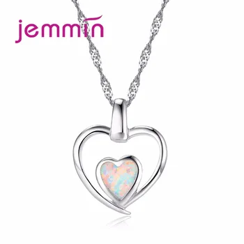 Trendy Double Heart Pendants Necklaces for Women Fashion 925 Sterling Silver Color White Fire Opal Necklace Romantic Gift
Trendy Double Heart Pendants Necklaces for Women Fashion 925 Sterling Silver Color White Fire Opal Necklace Romantic Gift