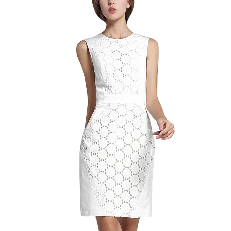 Fashion Summer Dress Women Sexy Sleeveless Solid Color Slim Large Size Dresses Casual White Lace Mini Dress
Fashion Summer Dress Women Sexy Sleeveless Solid Color Slim Large Size Dresses Casual White Lace Mini Dress