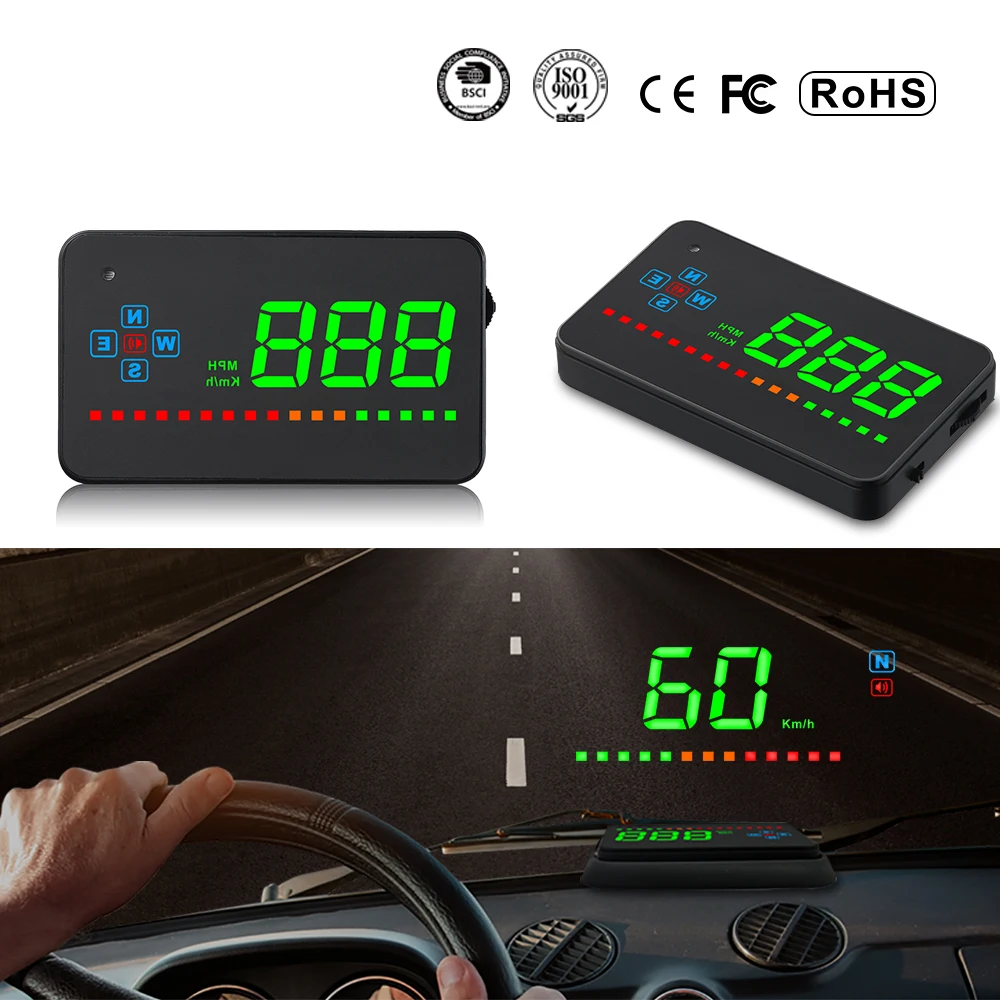A2 HUD 3 5 дюймовый GPS Автомобильный дисплей с отображением скорости сигнализации