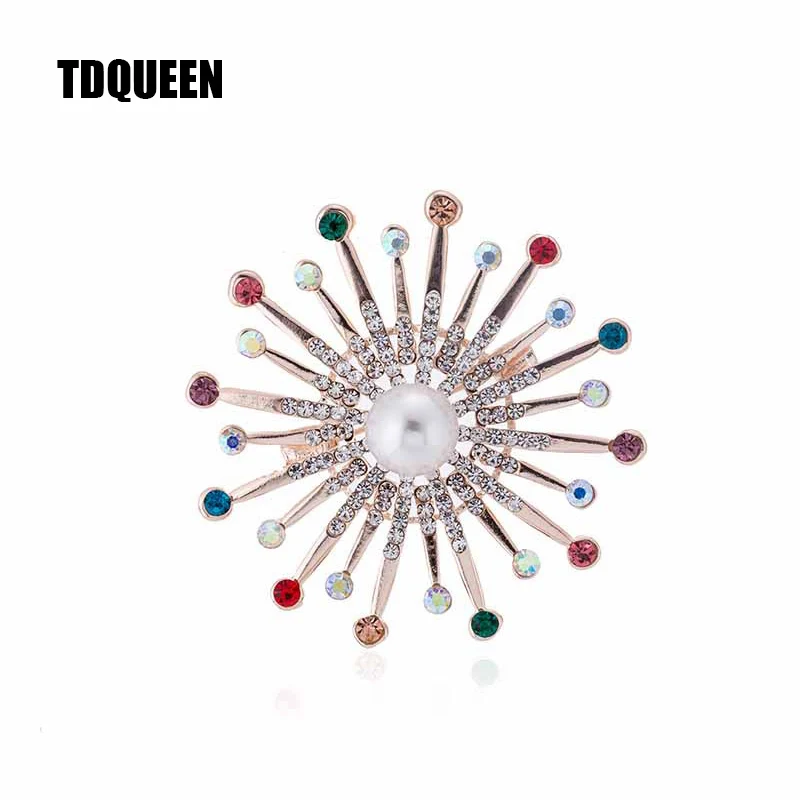 TDQUEEN Large Pearl Flower Brooches for Women Gold Color Metal Pin Jewelry Colorful Rhinestone Big Round Brooch Pin
TDQUEEN Large Pearl Flower Brooches for Women Gold Color Metal Pin Jewelry Colorful Rhinestone Big Round Brooch Pin