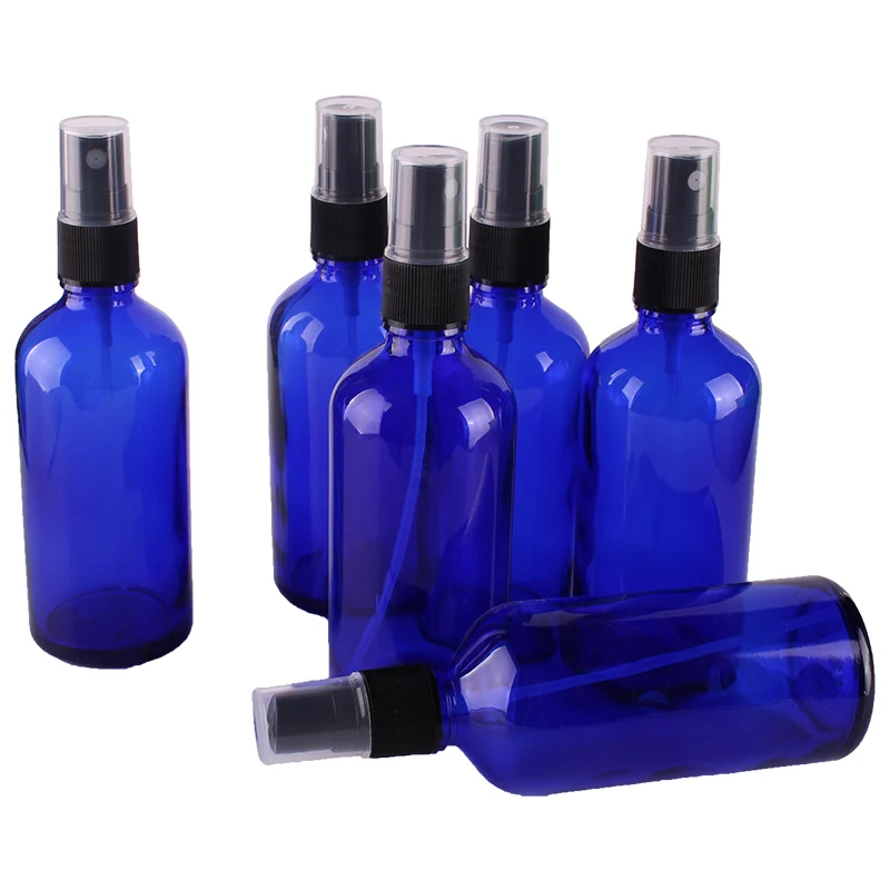 6pcs 100ml Cobalt Blue Glass Spray Bottle w/ Black Fine Mist Sprayer essential oil bottles empty cosmetic containers
6pcs 100ml Cobalt Blue Glass Spray Bottle w/ Black Fine Mist Sprayer essential oil bottles empty cosmetic containers