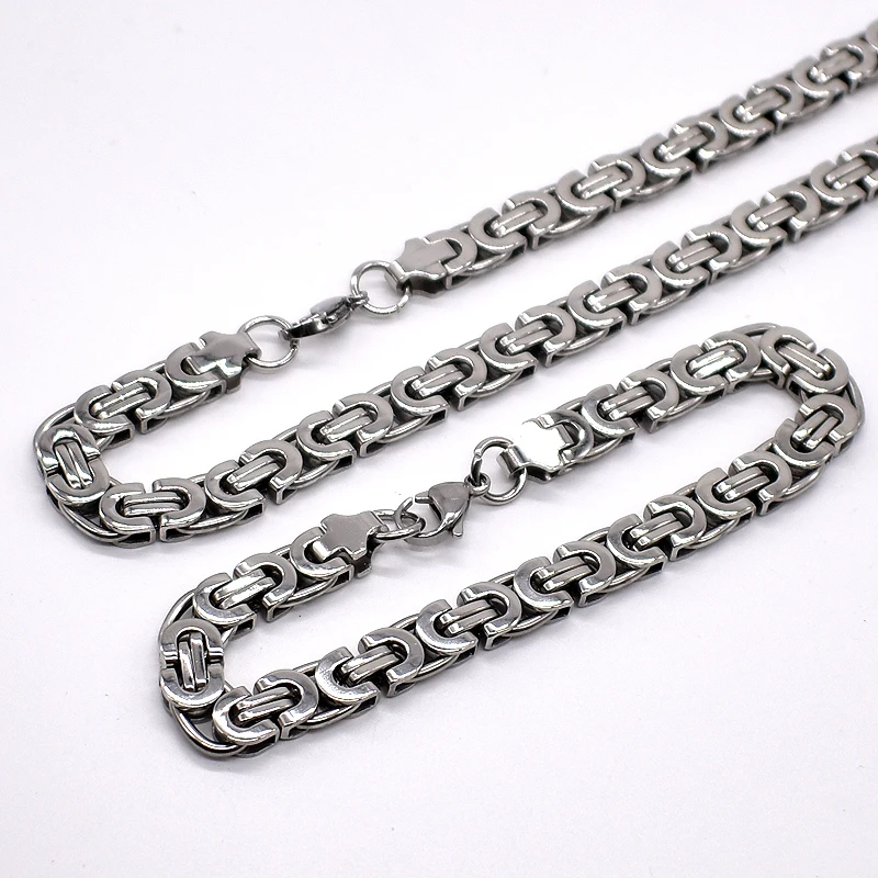 AMUMIU Fashion Men Byzantine Chain Jewelry Sets Stainless Steel Necklace & Bracelet Jewelry Sets For Male Jewelry HTZ176B
AMUMIU Fashion Men Byzantine Chain Jewelry Sets Stainless Steel Necklace & Bracelet Jewelry Sets For Male Jewelry HTZ176B