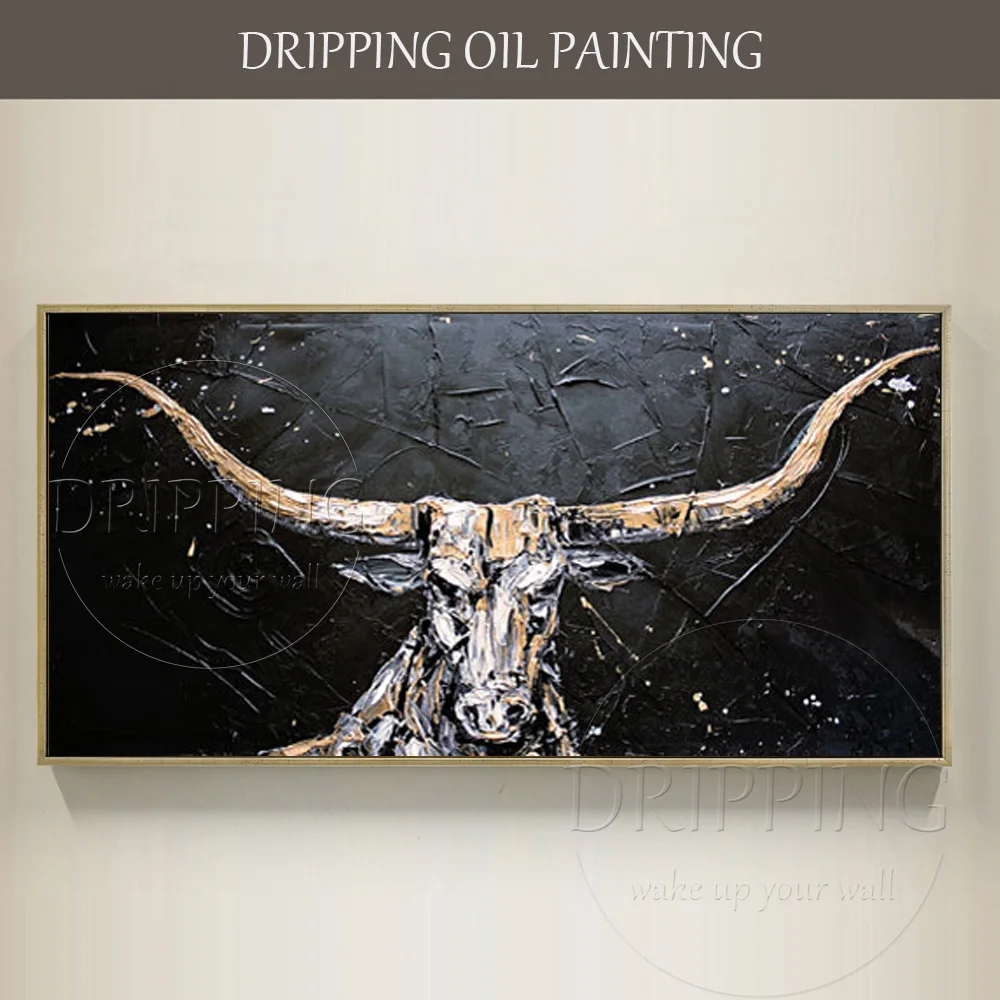 Skilled Artist Hand-painted High Quality Texas Longhorns Oil Painting for Wall Decor Hand-painted American Bull Oil Painting
Skilled Artist Hand-painted High Quality Texas Longhorns Oil Painting for Wall Decor Hand-painted American Bull Oil Painting