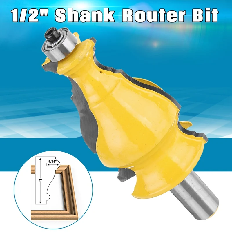Wolike 1Pcs Frame Molding Router Bit 1/2" Shank Router Bit Round Shank Engraving Router Cutter Bit Woodworking Milling Tools
Wolike 1Pcs Frame Molding Router Bit 1/2" Shank Router Bit Round Shank Engraving Router Cutter Bit Woodworking Milling Tools