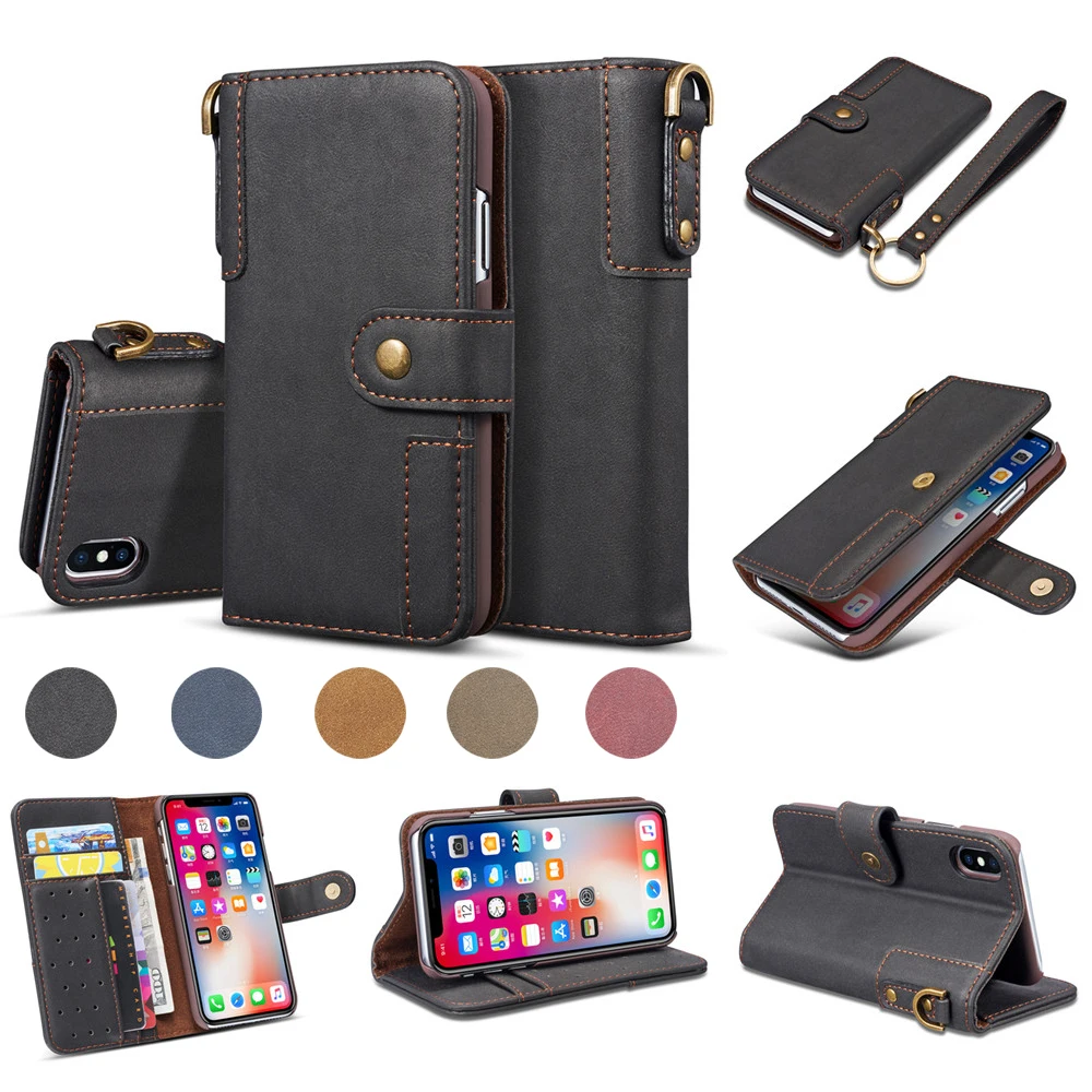 Cow Split Leather Case with Lanyard for Iphone X XS MAX XR 8 7 6 6S Plus 5 5S SE Wallet Flip Card Stand Retro Cover Smart Bag
Cow Split Leather Case with Lanyard for Iphone X XS MAX XR 8 7 6 6S Plus 5 5S SE Wallet Flip Card Stand Retro Cover Smart Bag
