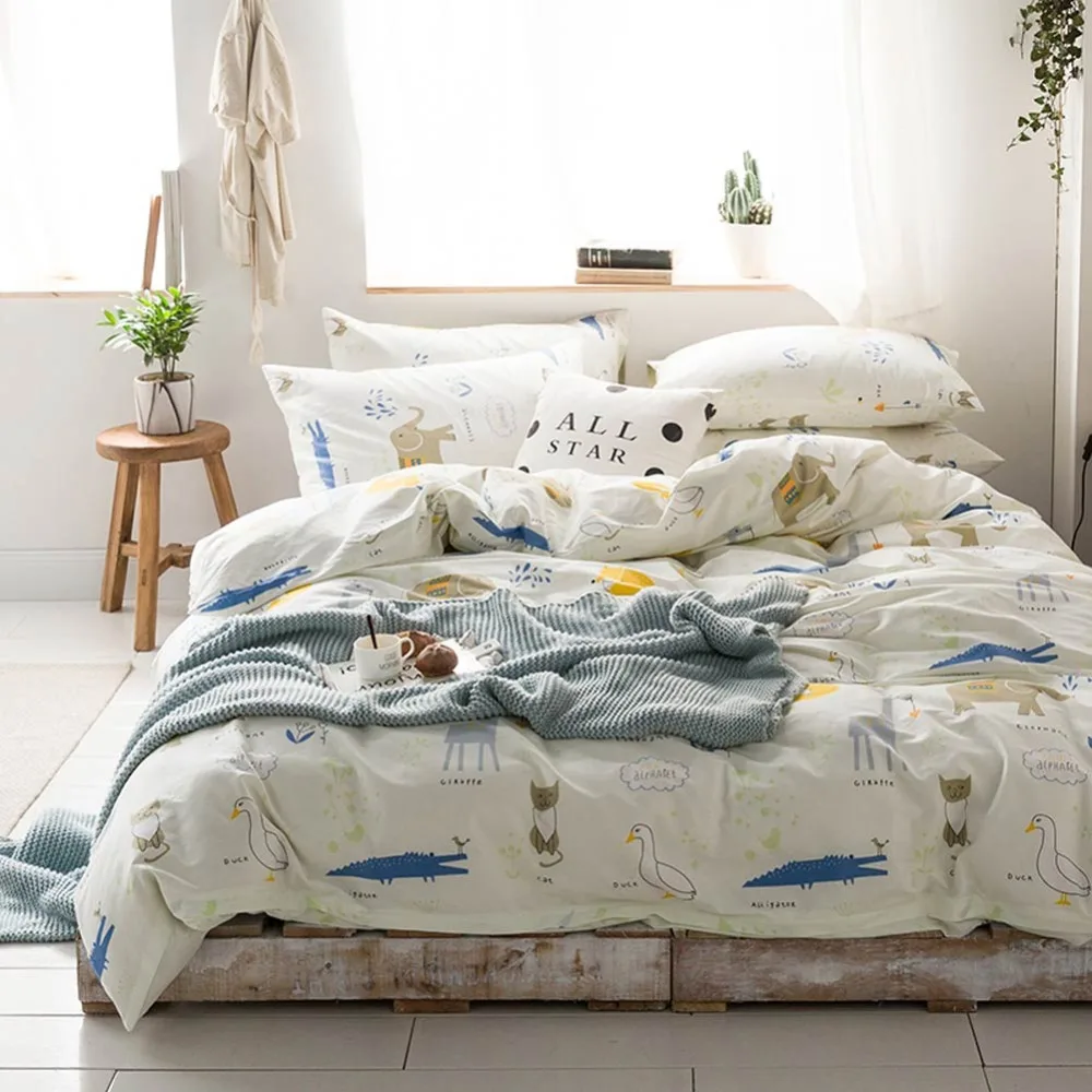 2019 Cute Animals Beige Cartoon Scandinavian Cotton Bedlinens 3/4pcs Bedding Set Twin Queen Customize Size Bedsheet Pillowcases
2019 Cute Animals Beige Cartoon Scandinavian Cotton Bedlinens 3/4pcs Bedding Set Twin Queen Customize Size Bedsheet Pillowcases