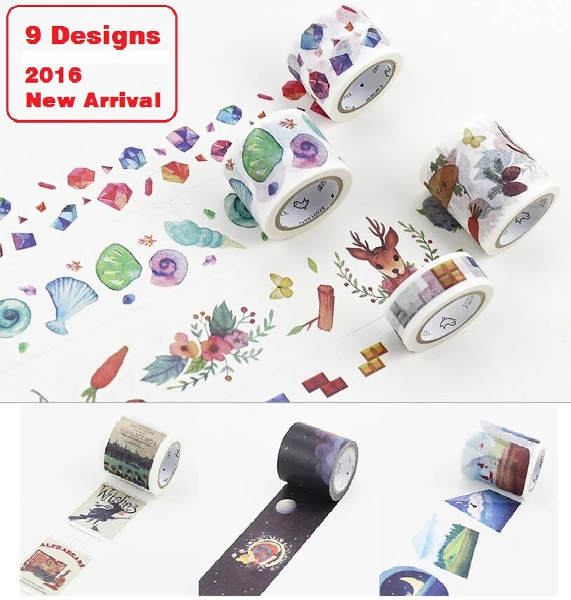 9Designs Boxed 15/30/40/50mm*7M Universe \Sky \Shells Pattern Japanese Washi Decorative Adhesive DIY Masking Paper Tape Sticker
9Designs Boxed 15/30/40/50mm*7M Universe \Sky \Shells Pattern Japanese Washi Decorative Adhesive DIY Masking Paper Tape Sticker