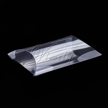 

50pcs Clear PVC Pillow Box Shape Gifts Box Party Candy Box Jewelry Packaging Wedding Party Favor Supplies 9cm x 6.5cm x 2.5cm