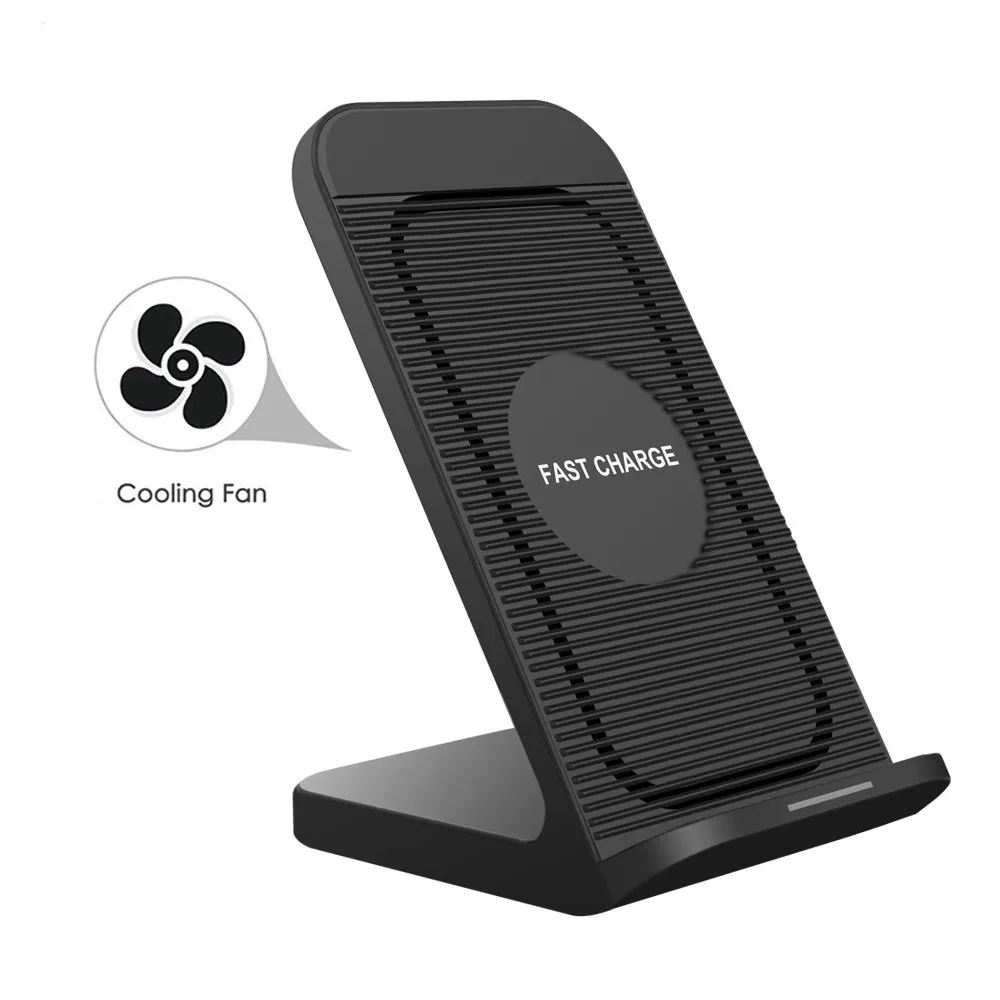 Fast Qi Wireless Charger 10W Quick Charge Stand Dock Holder With Fan for iPhone 8 X XS MAX XR Samsung S9 S8 Plus Note 9 8
Fast Qi Wireless Charger 10W Quick Charge Stand Dock Holder With Fan for iPhone 8 X XS MAX XR Samsung S9 S8 Plus Note 9 8