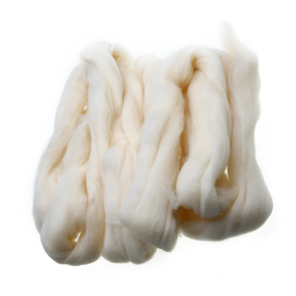 100g Cream White Needle Felting Wool Fluffy Soft Felting Wool Tops Roving Spinning Weaving Wool Fiber For DIY Sewing Crafts