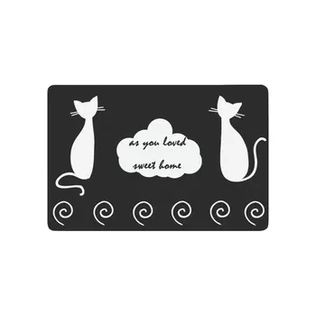 Black and White Cat Anti-slip Door Mat Home Decor, Sweet Home Quote Indoor Outdoor Entrance Doormat Rubber Backing
Black and White Cat Anti-slip Door Mat Home Decor, Sweet Home Quote Indoor Outdoor Entrance Doormat Rubber Backing