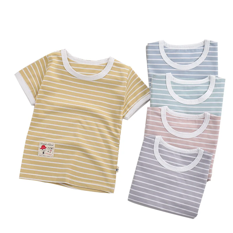 summer girl boy cotton striped t-shirts for kids o-neck short sleeve pink blue light color cotton tees tops for children BDT51
summer girl boy cotton striped t-shirts for kids o-neck short sleeve pink blue light color cotton tees tops for children BDT51