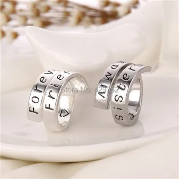 Fashion Letter "Forever Friends" "Always Sister" Best Friends Couple Rings Lover Rings Gifts 20pairs/lot
Fashion Letter "Forever Friends" "Always Sister" Best Friends Couple Rings Lover Rings Gifts 20pairs/lot
