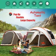 2-8 pessoas totalmente automático barraca de acampamento à prova de vento à prova de água automática pop-up barraca de instalação instantânea ao ar livre da família 4 temporada(China)