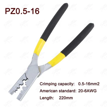 PZ0.5-16wire crimping pliers for insulated and non-insulated ferrules terminal crimping capacity 0.5-16mm2 AWG 20-5crimping tool
PZ0.5-16wire crimping pliers for insulated and non-insulated ferrules terminal crimping capacity 0.5-16mm2 AWG 20-5crimping tool