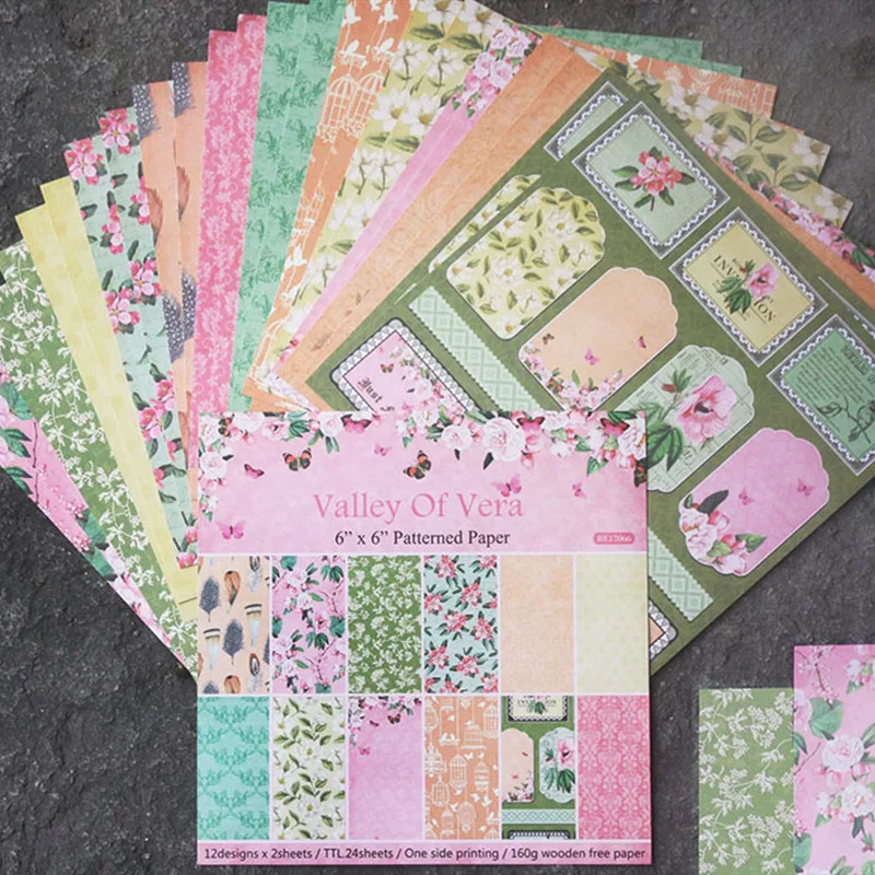 DIY Flower Patterned Scrapbooking Paper Pack Of 24 Sheets 6'' Handmade Origami Decorative Art Craft Wrapping Gift Background Pad
DIY Flower Patterned Scrapbooking Paper Pack Of 24 Sheets 6'' Handmade Origami Decorative Art Craft Wrapping Gift Background Pad