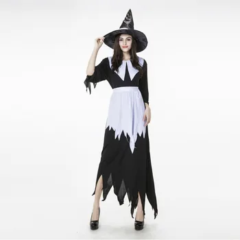 Takerlama Halloween Costumes Witch Costume for Women Adult Dress Hat Cosplay Clothing White Black Witch Lady Dress
Takerlama Halloween Costumes Witch Costume for Women Adult Dress Hat Cosplay Clothing White Black Witch Lady Dress