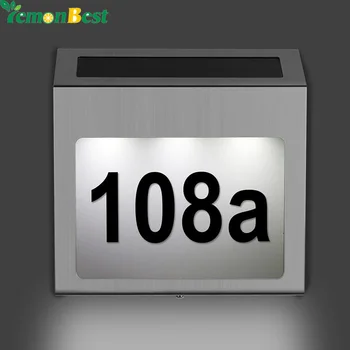 Outdoor Solar Power LED Lamp Doorplate Stainless Steel House Apartment Number Home Number Light Operated Christmas Lamp
Outdoor Solar Power LED Lamp Doorplate Stainless Steel House Apartment Number Home Number Light Operated Christmas Lamp