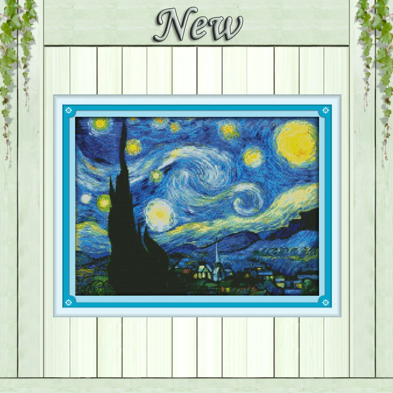 The Starry Night of Van Gogh,11CT print on canvas DMC 14CT Cross Stitch kit,full embroidery needlework Set,abstract Scenic Decor
The Starry Night of Van Gogh,11CT print on canvas DMC 14CT Cross Stitch kit,full embroidery needlework Set,abstract Scenic Decor