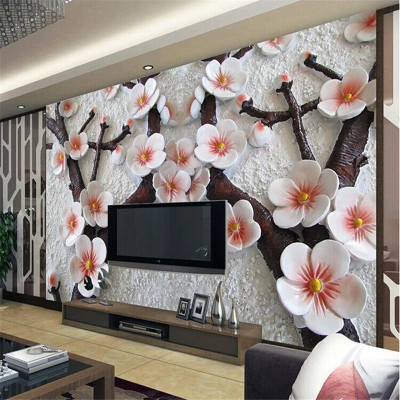 

wellyu papier peint wallpaper for walls 3 d Custom wallpaper Embossed plum 3d papel de parede para quarto behang tapety