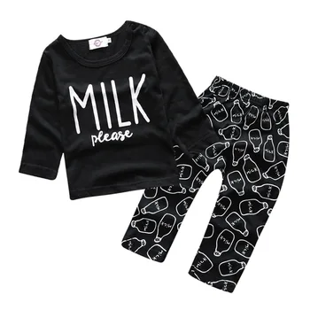 baby Fashion Autumn clothes Unisex cotton long-sleeved T-shirt+Letter milk please newborn bebe clothing set
baby Fashion Autumn clothes Unisex cotton long-sleeved T-shirt+Letter milk please newborn bebe clothing set