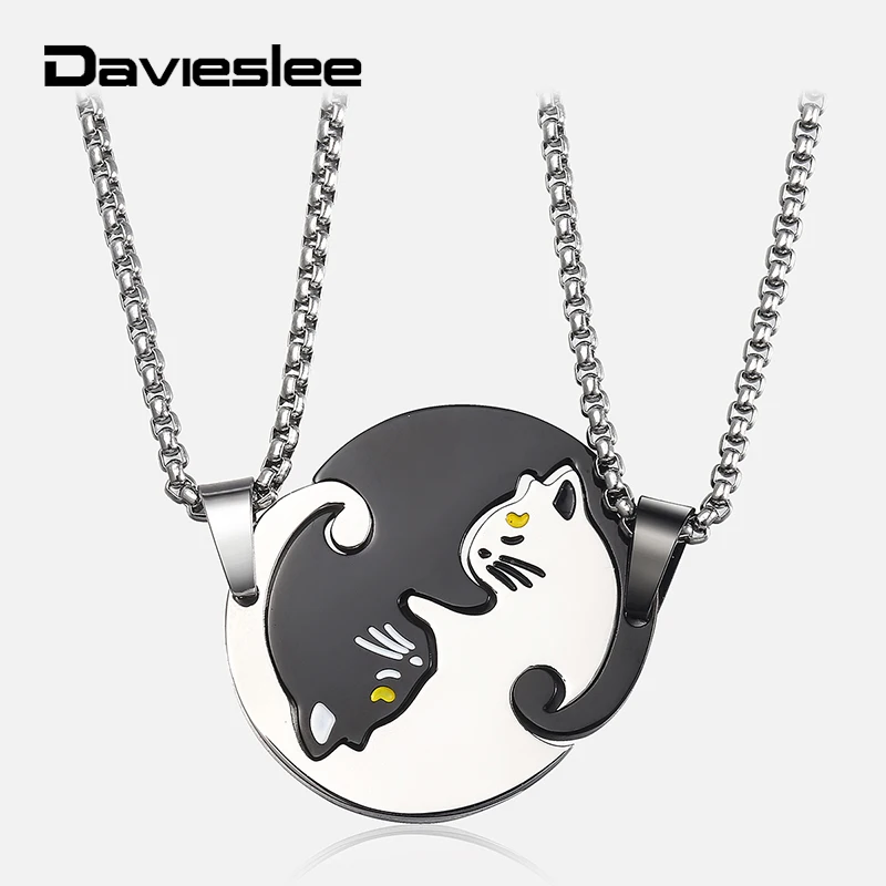 Couples Pendants Necklaces for Men Women Black Silver Stainless Steel Pendant Necklace Cat Puzzle Lover Gifts Jewelry LKP640
Couples Pendants Necklaces for Men Women Black Silver Stainless Steel Pendant Necklace Cat Puzzle Lover Gifts Jewelry LKP640