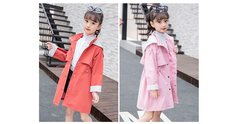 Girls Hooded Patchwork Long Jackets For Kids Pink Orange Cotton 2019 Autumn Trench Coat Clothing Children Outerwear Tops Clothes (15).jpg