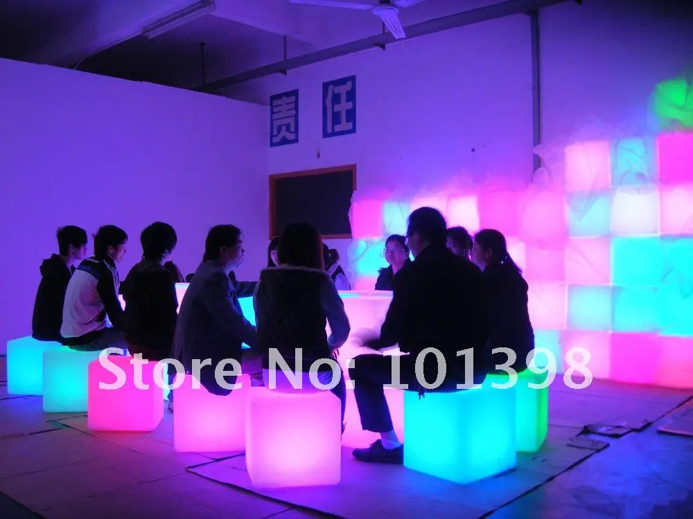 LED Cube Chair Mood Garden Cube Sofa Luminous Colors LED Chair LED furniture
