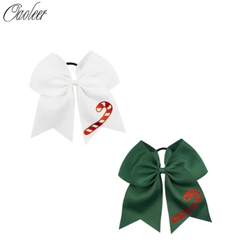 4pcs/lot 7" Christmas Cheer Bow White Green Ribbon Printed Red Glitter Girls Christams Ponytail Holder Kids Christmas Gift
4pcs/lot 7" Christmas Cheer Bow White Green Ribbon Printed Red Glitter Girls Christams Ponytail Holder Kids Christmas Gift