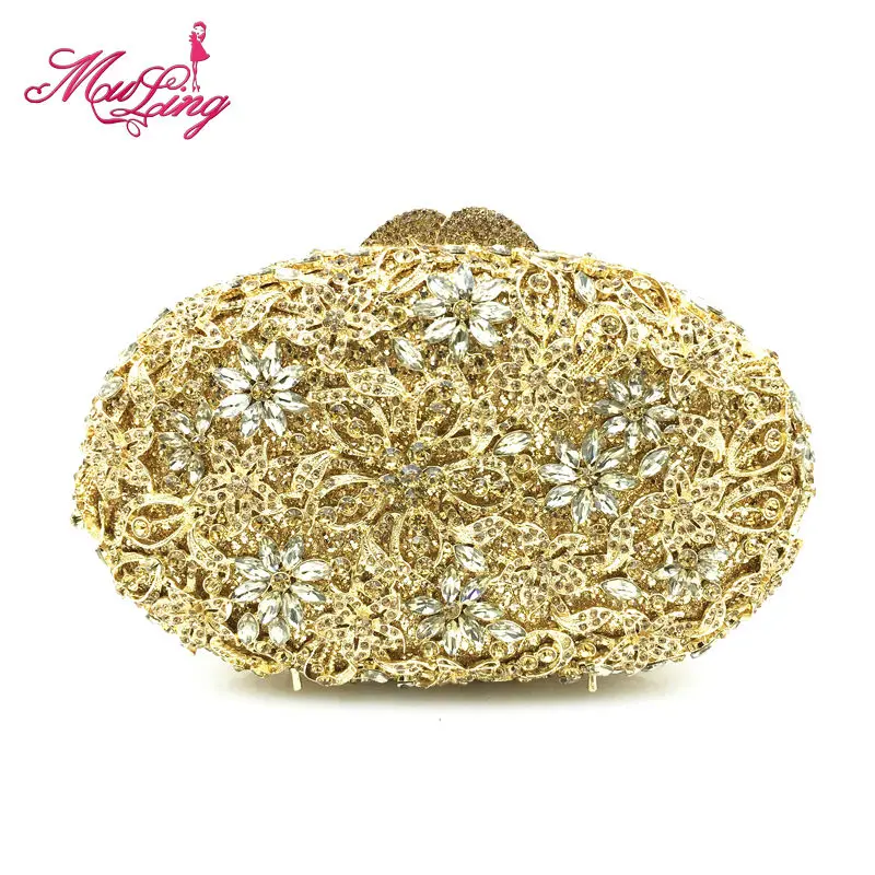 Newest luxury diamond jeweled flower golden crystal clutches bridal wedding wallet purses women designer evening party handbag 
Newest luxury diamond jeweled flower golden crystal clutches bridal wedding wallet purses women designer evening party handbag