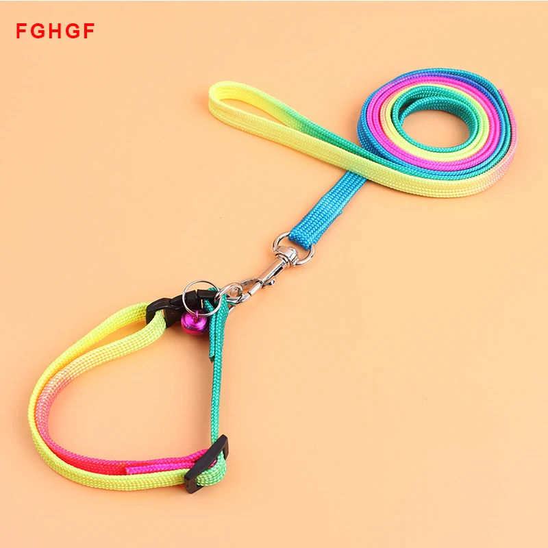 Hot Sell Adjustable Breakaway Rainbow Nylon Small Rabbit Cat collar leash breast-band Dog lead Harness set goods for Pets
Hot Sell Adjustable Breakaway Rainbow Nylon Small Rabbit Cat collar leash breast-band Dog lead Harness set goods for Pets