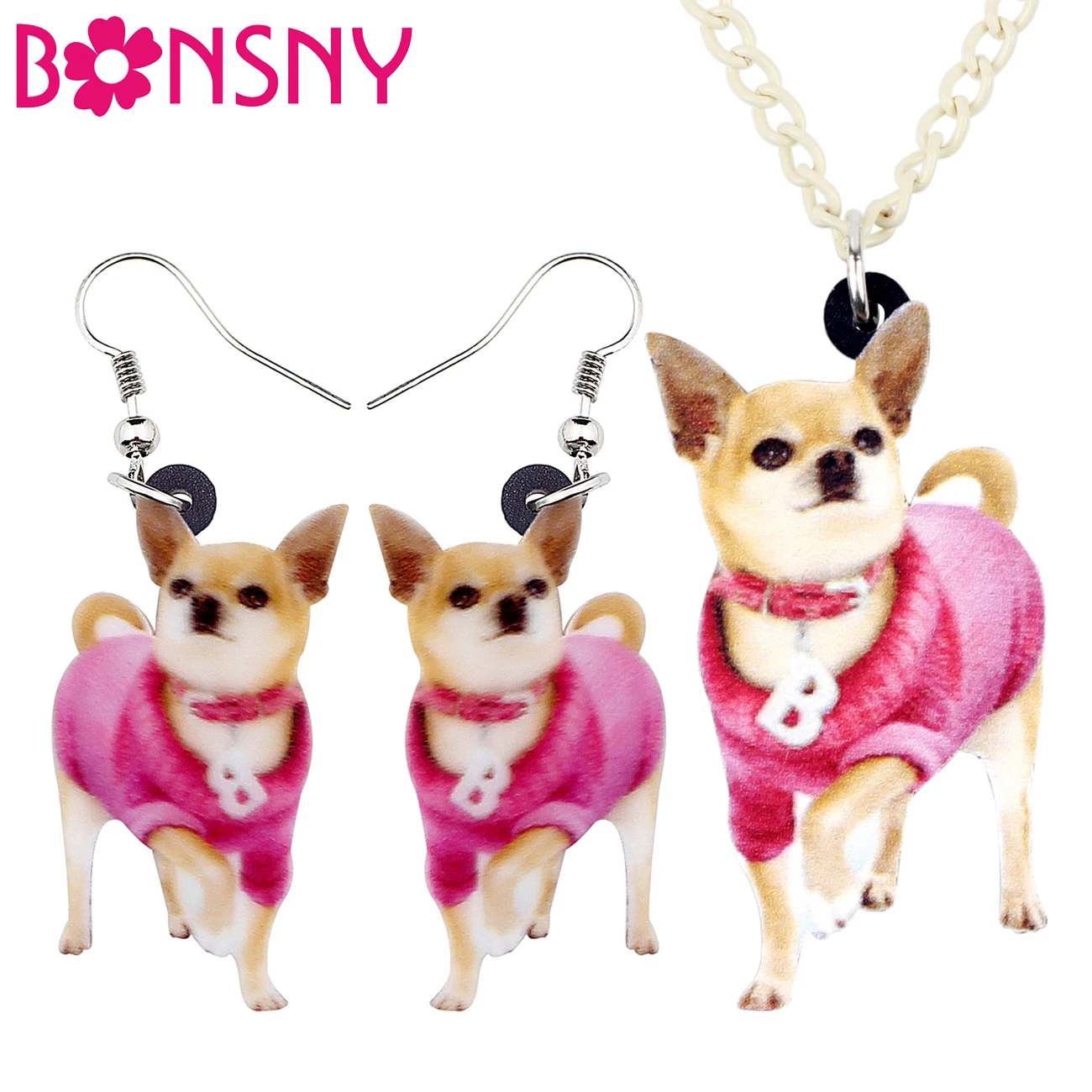 Bonsny Acrylic Sweet Chihuahua Dog Jewelry Sets Earrings Necklace Cartoon Animal Gift For Women Girls Pet Lovers Accessories New
Bonsny Acrylic Sweet Chihuahua Dog Jewelry Sets Earrings Necklace Cartoon Animal Gift For Women Girls Pet Lovers Accessories New