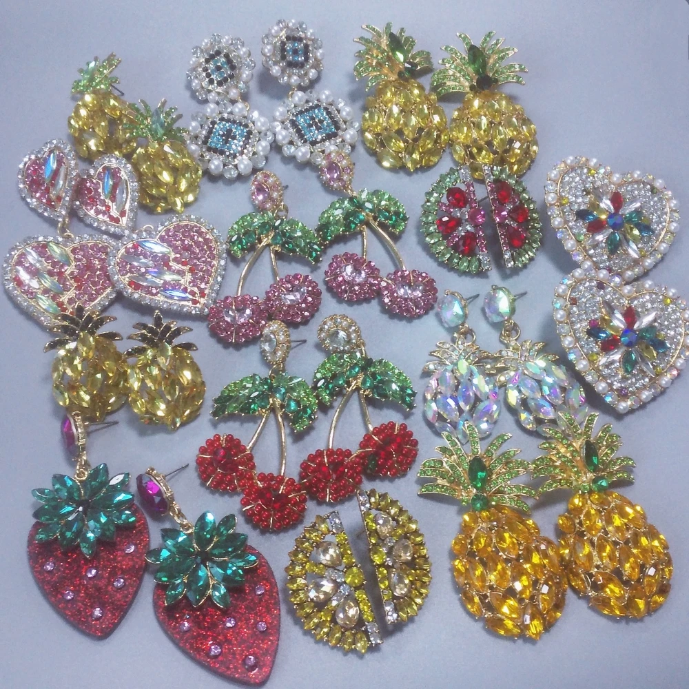 2019 Fruit Heart Crystal Drop Earrings Party Women Boho Rhinestone Statement Cherry Earrings Korean Jewelry wholesale
2019 Fruit Heart Crystal Drop Earrings Party Women Boho Rhinestone Statement Cherry Earrings Korean Jewelry wholesale