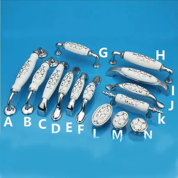 76mm 96mm 128mm top quality silver flower white ceramic kitchen cabinet dresser handles pulls chrome drawer knobs fashion handle
76mm 96mm 128mm top quality silver flower white ceramic kitchen cabinet dresser handles pulls chrome drawer knobs fashion handle