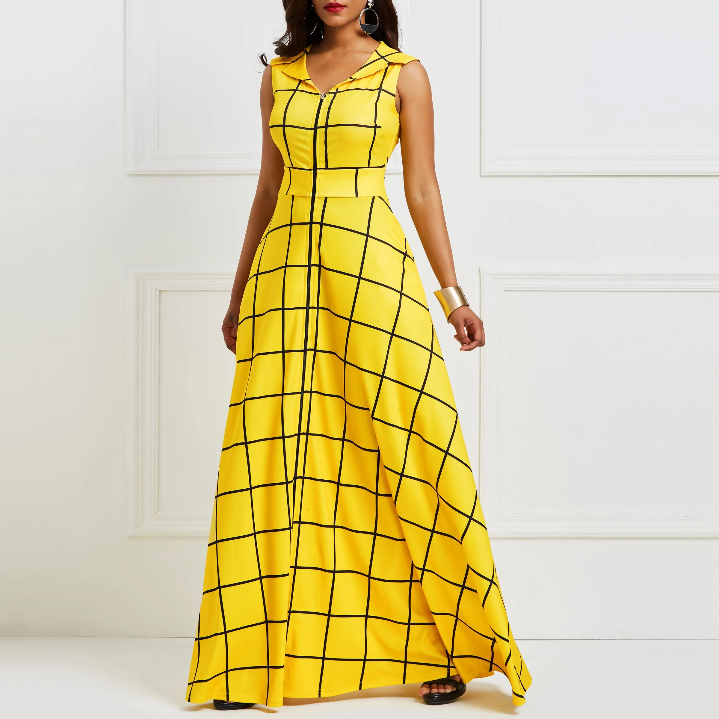Women Dress Sexy Casual Twilled Satin Loose Plaid Pocket Yellow Female Fashion Office Lady Party Long Blue Maxi Sunflower Dress
Women Dress Sexy Casual Twilled Satin Loose Plaid Pocket Yellow Female Fashion Office Lady Party Long Blue Maxi Sunflower Dress