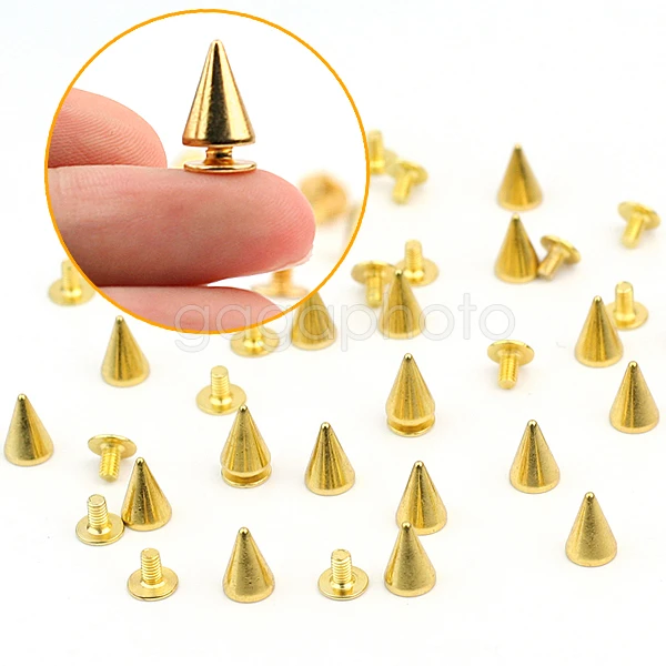 20 Metal 10mm Gold Punk Rock Spikes Screwback Cone Studs Shoes Bags Clothoing DIY Leather Crafts Hot
20 Metal 10mm Gold Punk Rock Spikes Screwback Cone Studs Shoes Bags Clothoing DIY Leather Crafts Hot