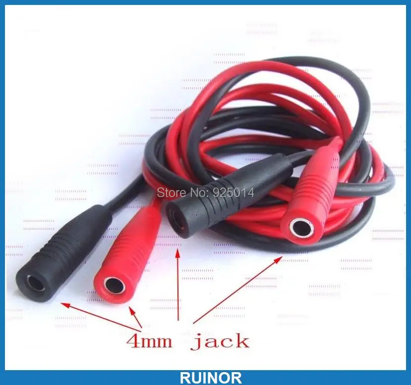 4PCS Banana Jack to 4MM Banana Female socket Copper Test Probes Silicone Cables