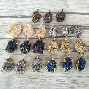 10pcs Natural geode druse crystal Pendant,multicolour Plated tortoise shaped Rough Stone charms Jewelry Necklace Making PD658
10pcs Natural geode druse crystal Pendant,multicolour Plated tortoise shaped Rough Stone charms Jewelry Necklace Making PD658
