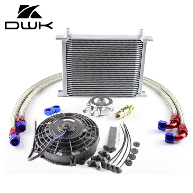 DWK-Universal 30 Row AN10 30Rows Engine Oil Cooler Radiator Kits+Filter Adaptor Kits+7" Oil Cooler Fan OA-30SL-01SL-F
DWK-Universal 30 Row AN10 30Rows Engine Oil Cooler Radiator Kits+Filter Adaptor Kits+7" Oil Cooler Fan OA-30SL-01SL-F